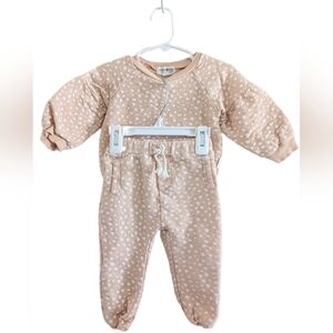 Rabbit & Bear Organic Cotton Cute Polka Dot Baby Sweat Jogger Crewneck Set